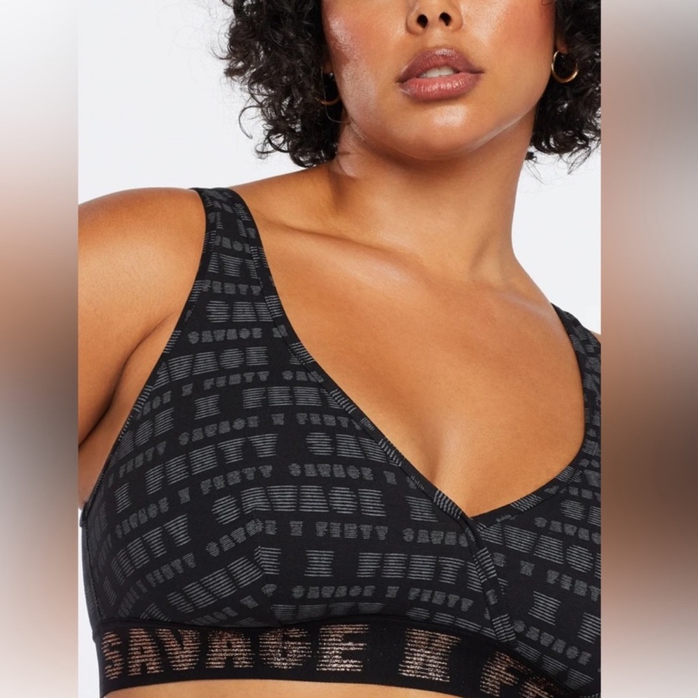 Savage X Fenty Forever Savage Crossover Cotton Bralette Black 3X - Picture 2 of 11